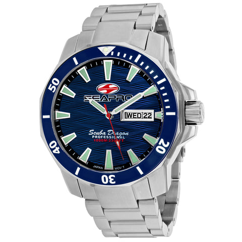 Seapro Men's Scuba Dragon Diver Limited Edition 1000 Meters Blue Dial Watch - SP8311S