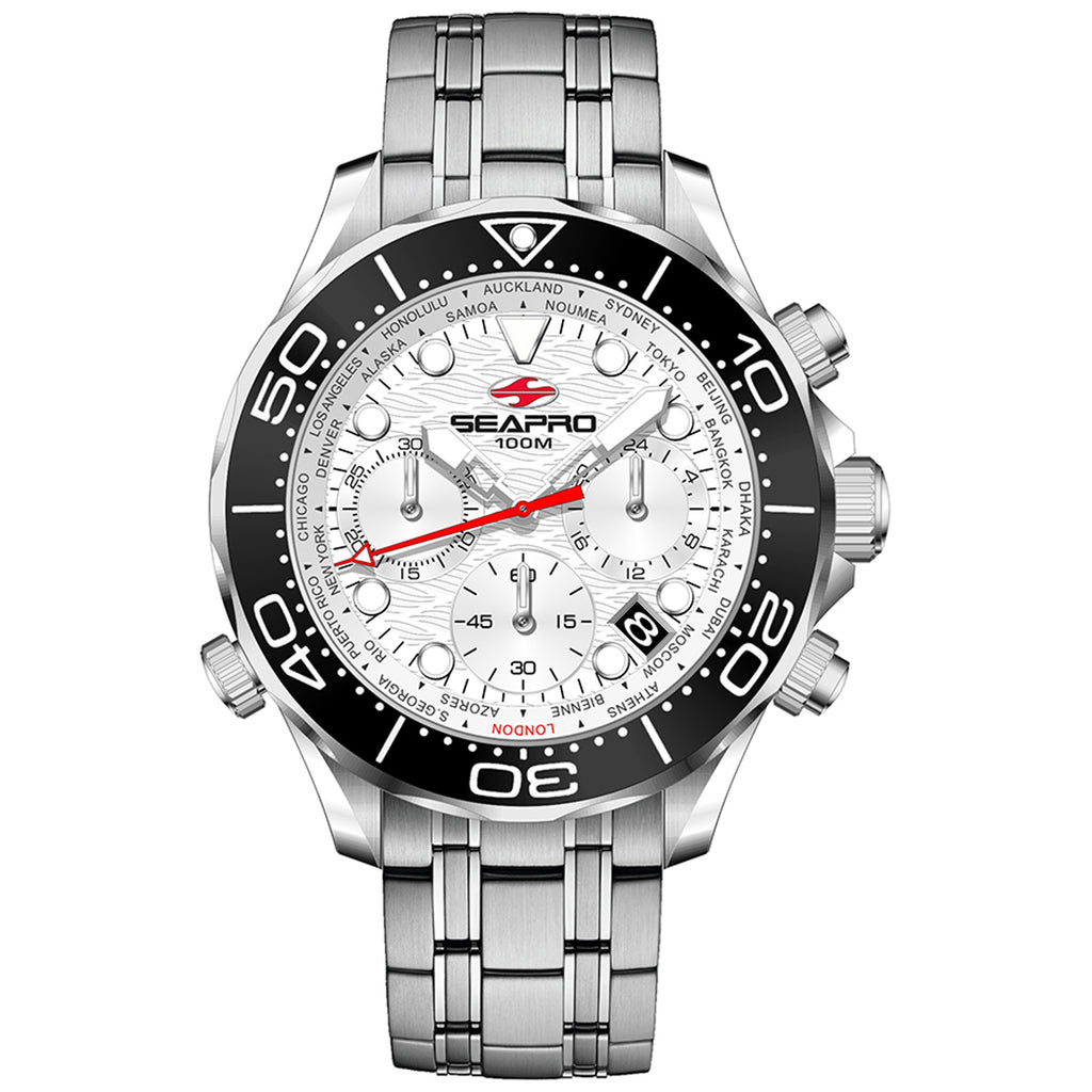 Seapro Men's Mondial Timer White Dial Watch - SP0151