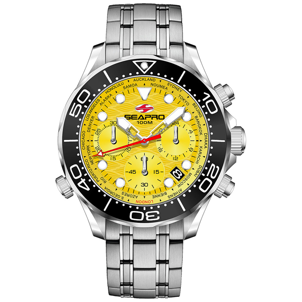 Seapro Men's Mondial Timer Yellow Dial Watch - SP0153