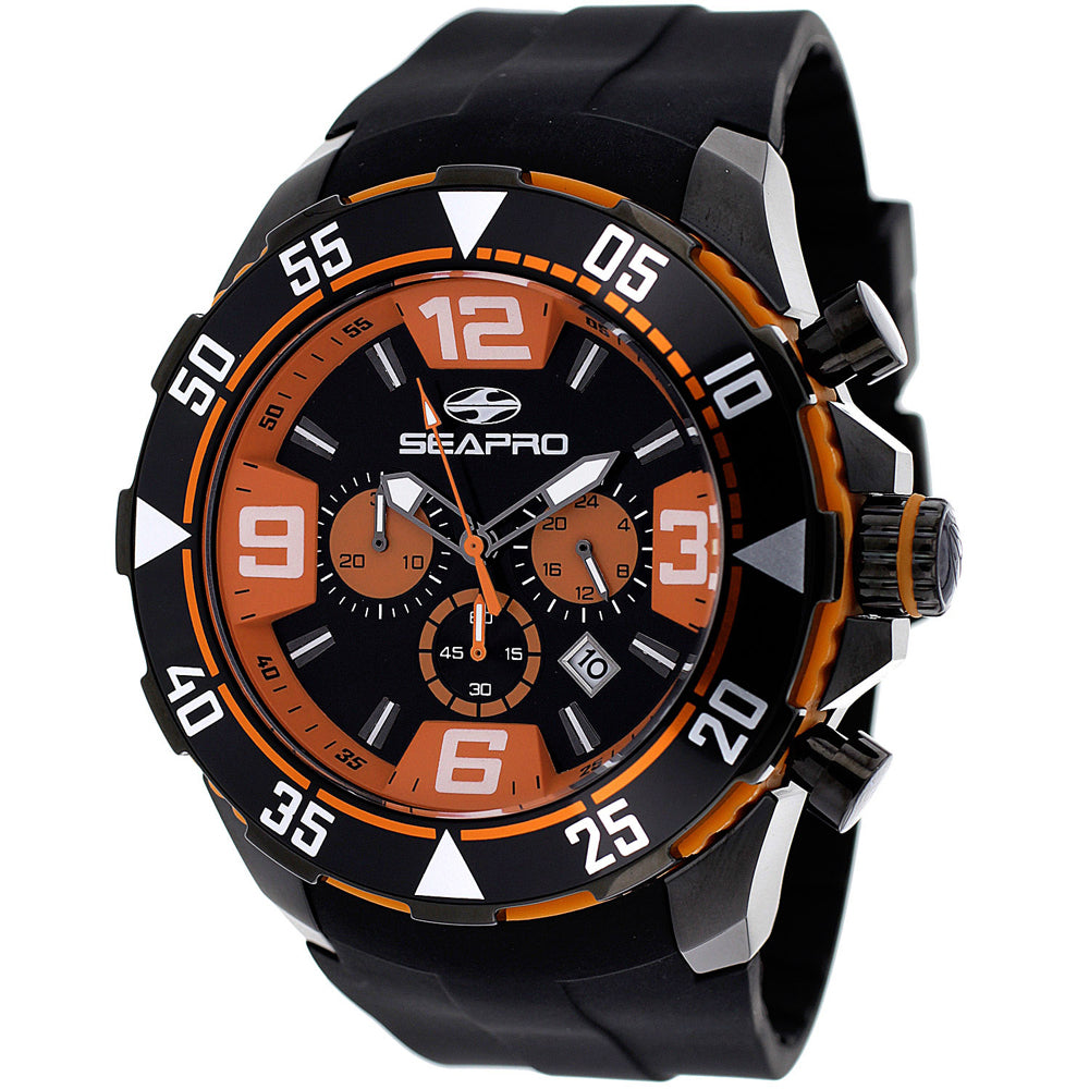 Seapro Men's Diver Black and orange Dial Watch - SP1123