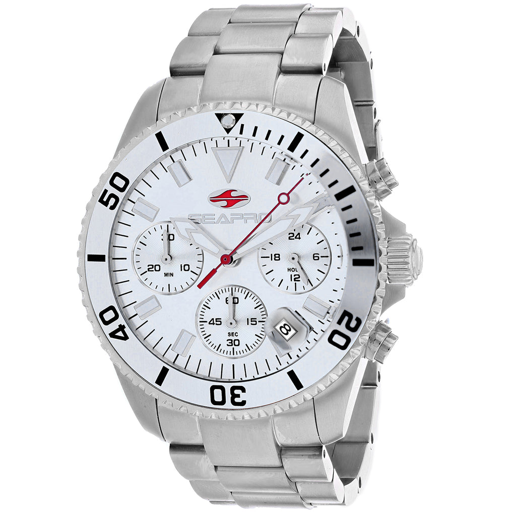 Seapro Men's Scuba 200 Chrono Silver Dial Watch - SP4350
