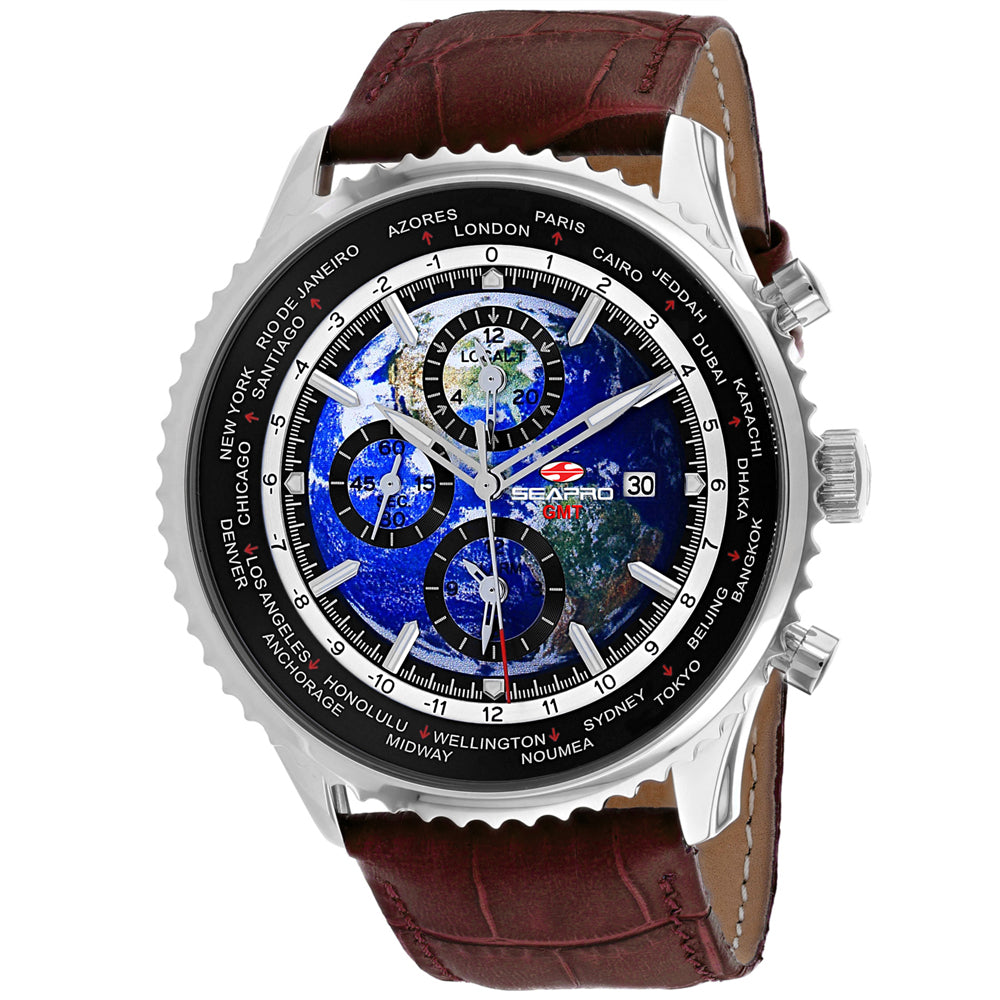 Seapro Men's Meridian World Timer GMT Blue Dial Watch - SP7131
