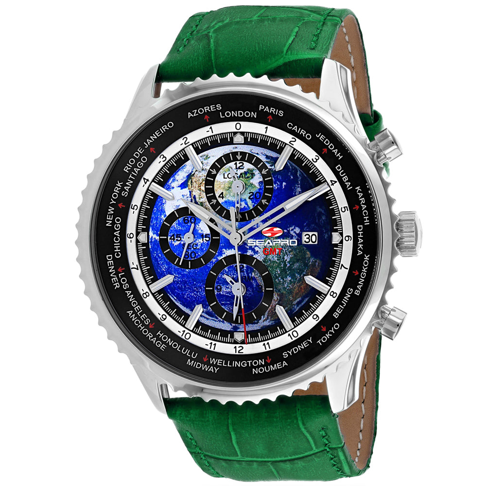 Seapro Men's Meridian World Timer GMT Blue Dial Watch - SP7133