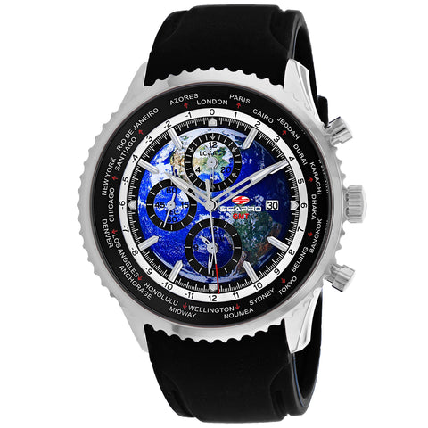 Seapro Men's Meridian World Timer GMT Blue Dial Watch - SP7520