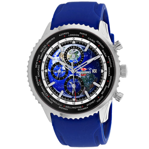 Seapro Men's Meridian World Timer GMT Blue Dial Watch - SP7521