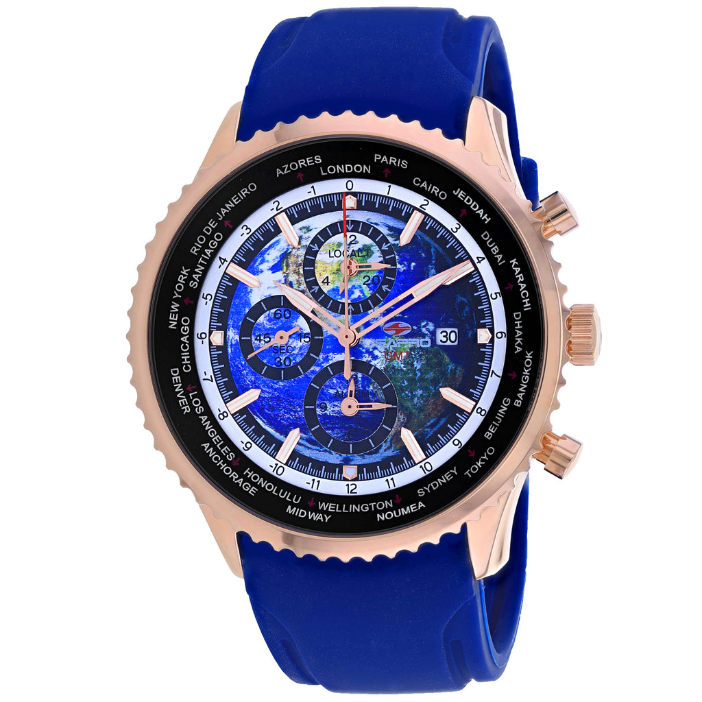 Seapro Men's Meridian World Timer GMT Blue Dial Watch - SP7522