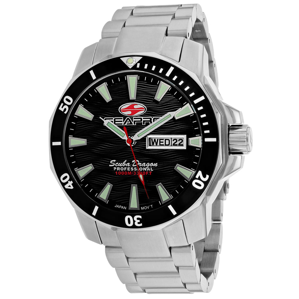 Seapro Men's Scuba Dragon Diver Limited Edition 1000 Meters Black Dial Watch - SP8310S