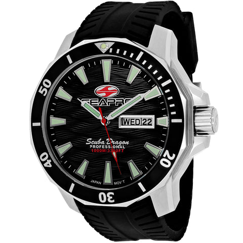 Seapro Men's Scuba Dragon Diver Limited Edition 1000 Meters Black Dial Watch - SP8310ST