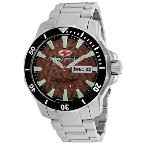Seapro Men's Scuba Dragon Diver Limited Edition 1000 Meters Brown Dial Watch - SP8315