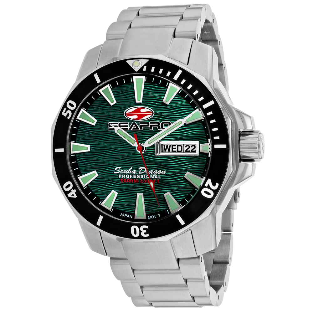 Seapro Men's Scuba Dragon Diver Limited Edition 1000 Meters Green Dial Watch - SP8318S