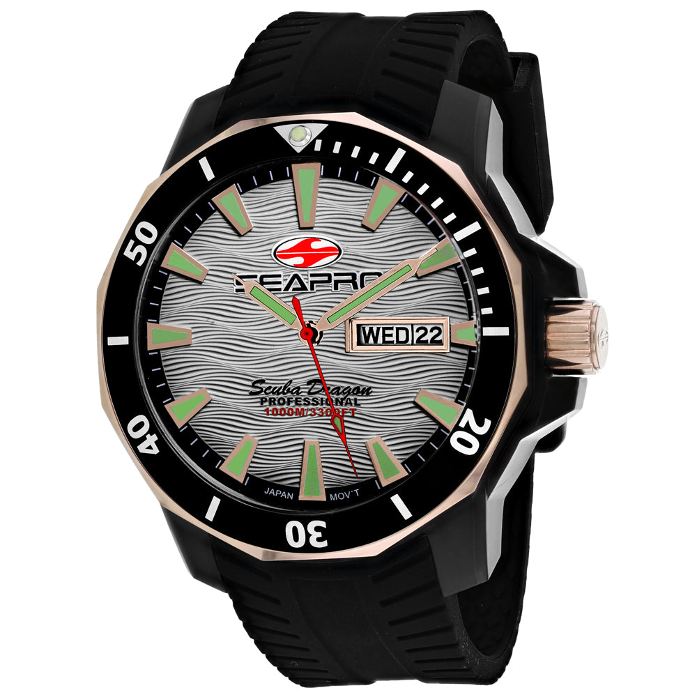 Seapro Men's Scuba Dragon Diver Limited Edition 1000 Meters Silver Dial Watch - SP8321