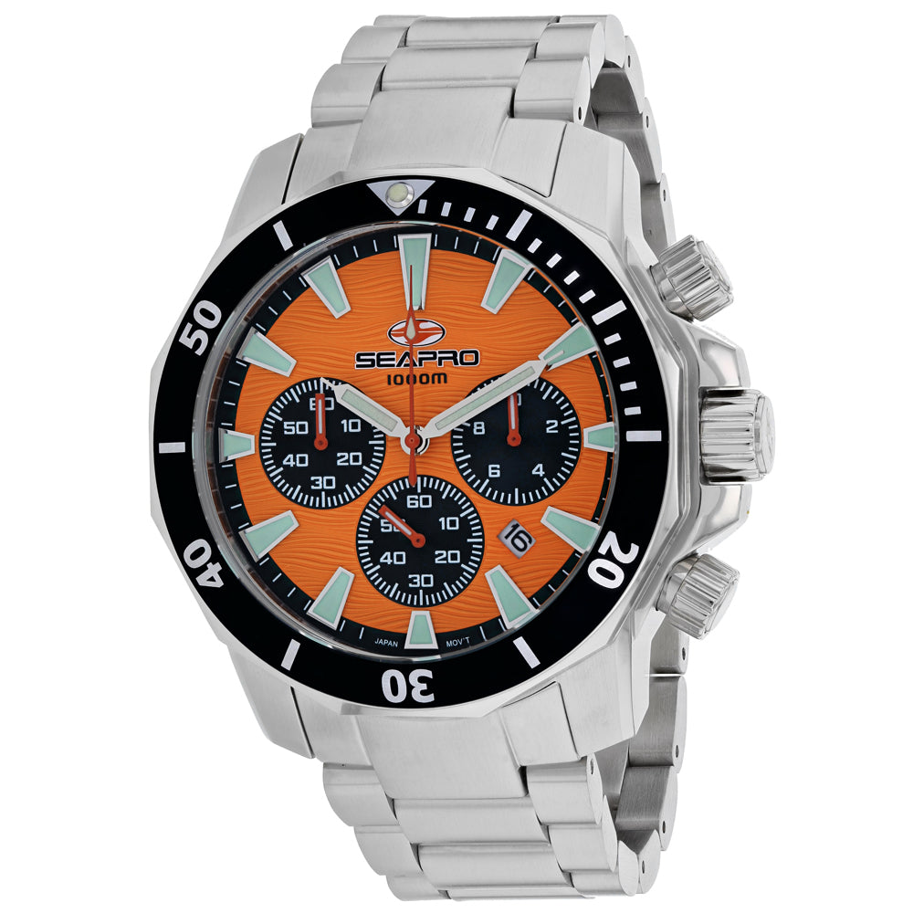 Seapro Men's Scuba Dragon Diver Limited Edition 1000 Meters Orange Dial Watch - SP8343